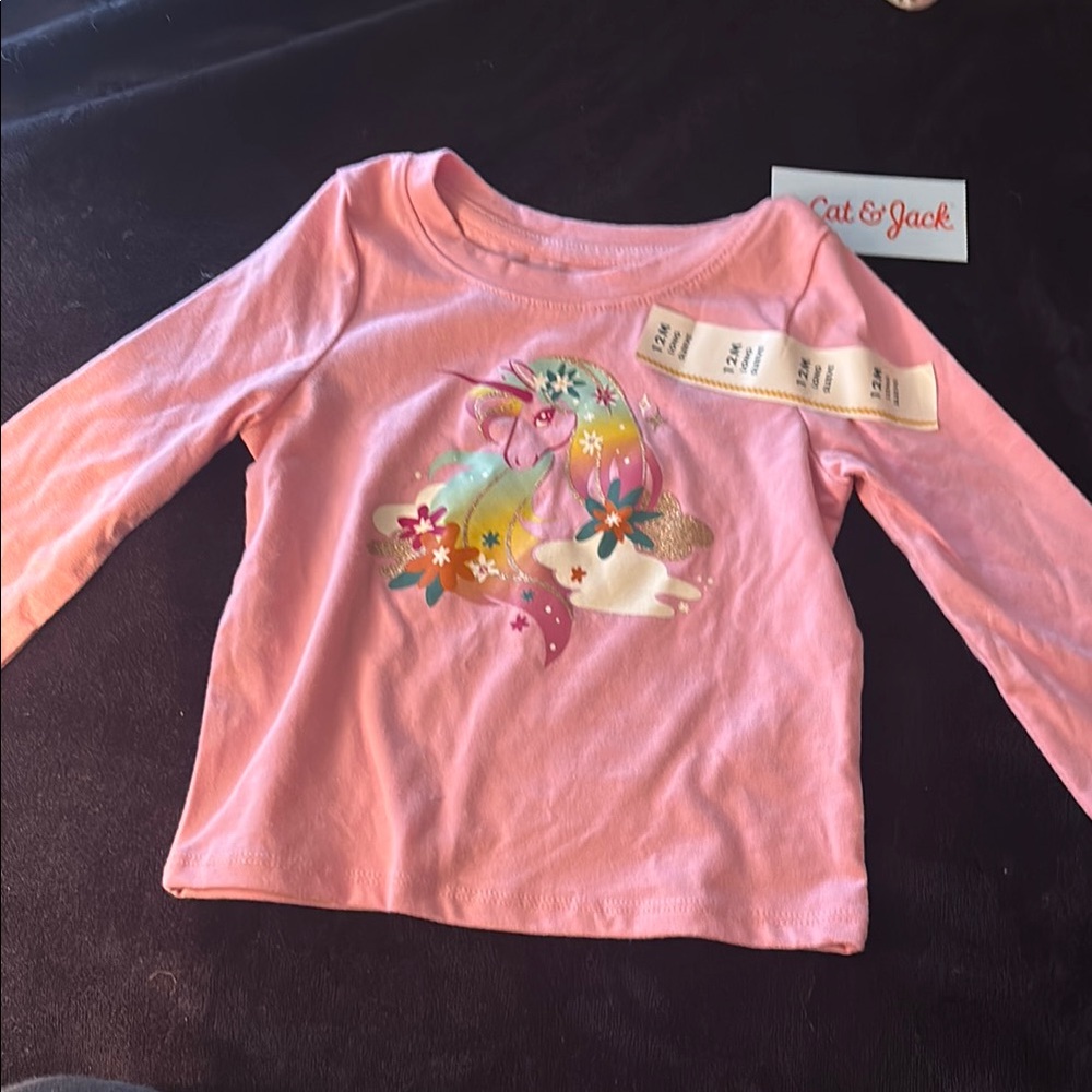 Cat & Jack Pink Unicorn Kids Shirt